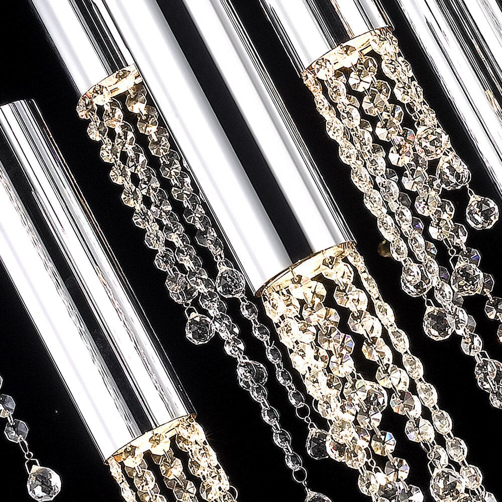 5 Lights - Hanging crystal light fixture for lobby, staircase, loft, stairwell