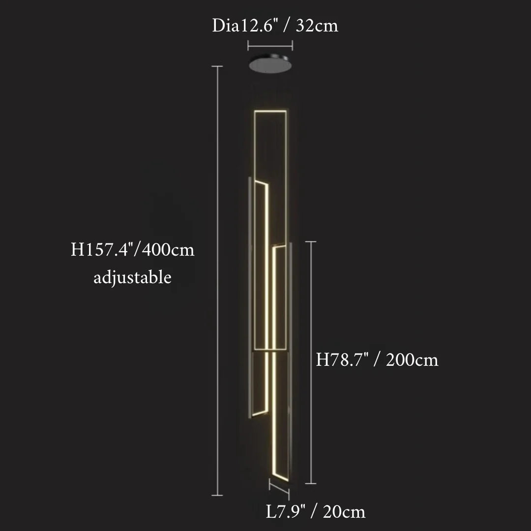 Lavagna | Ultramodern Rectangle Hanging LED Chandelier
