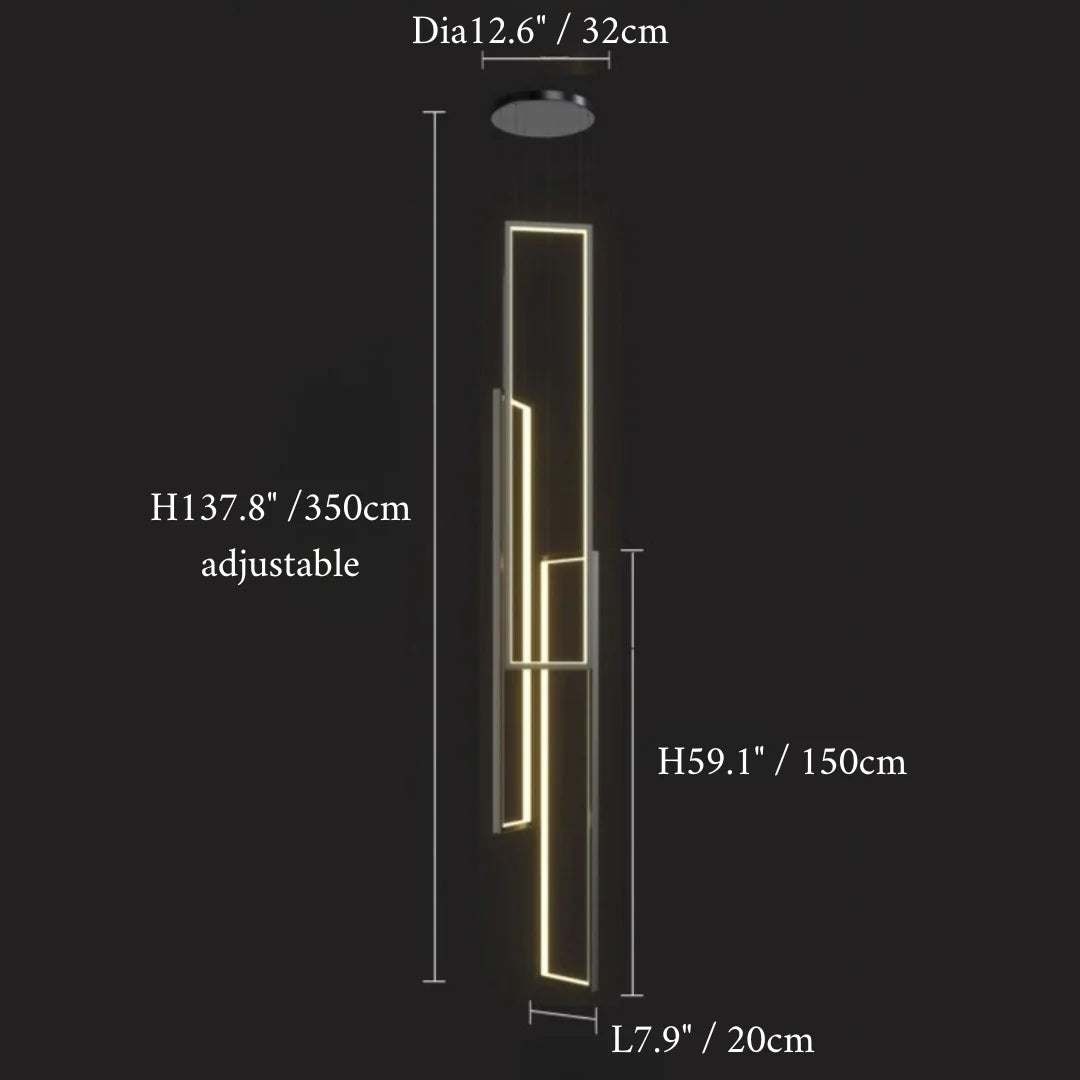 Lavagna | Ultramodern Rectangle Hanging LED Chandelier