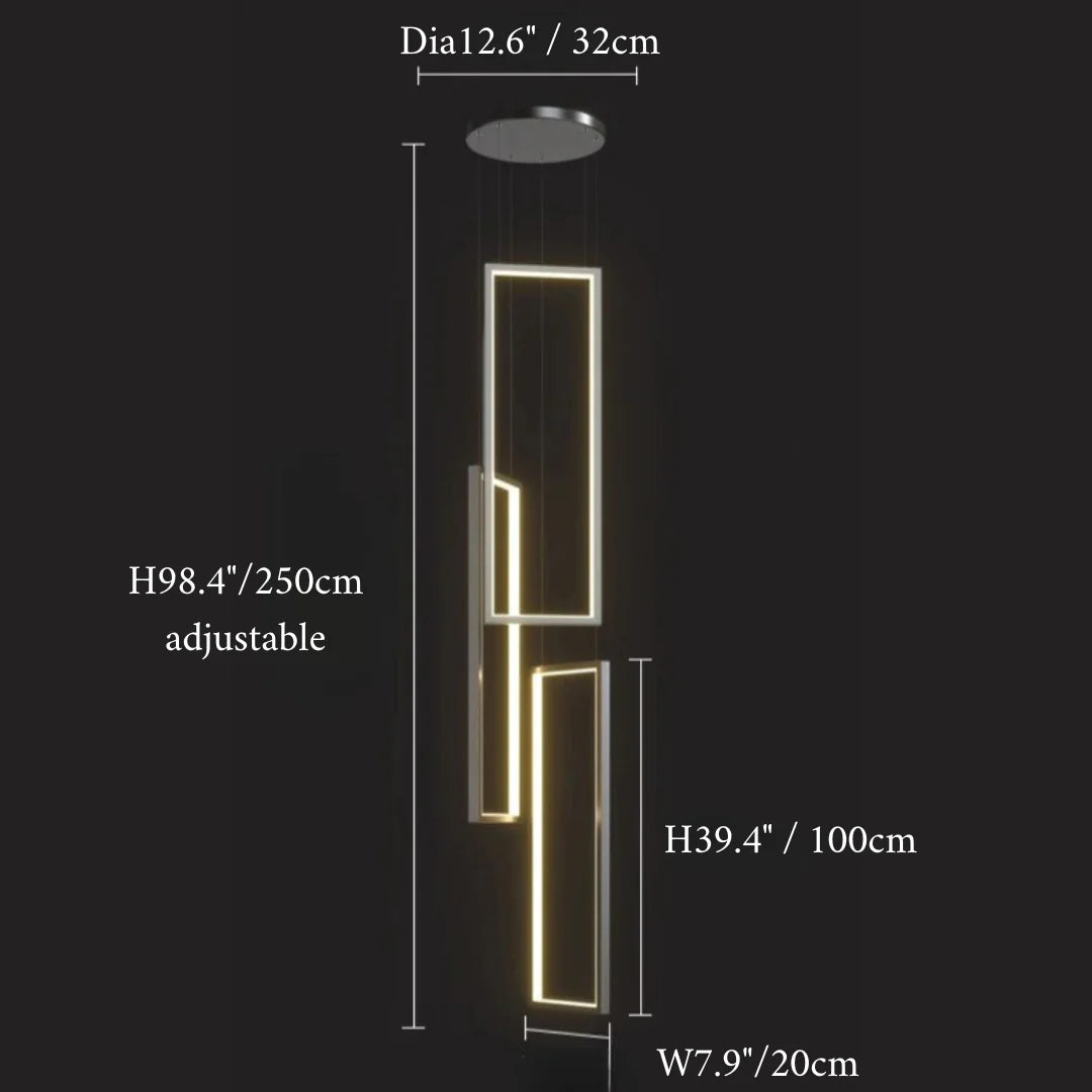 Lavagna | Ultramodern Rectangle Hanging LED Chandelier