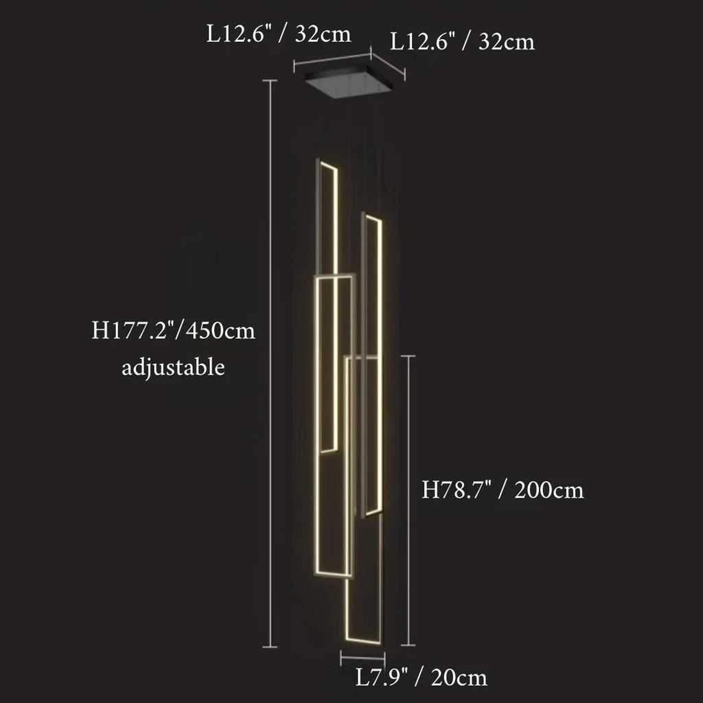 Lavagna | Ultramodern Rectangle Hanging LED Chandelier