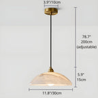 Lunara Alabaster Pendant Light - Natural Stone Shade with Brass Body
