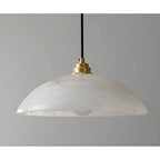 Lunara Alabaster Pendant Light - Natural Stone Shade with Brass Body