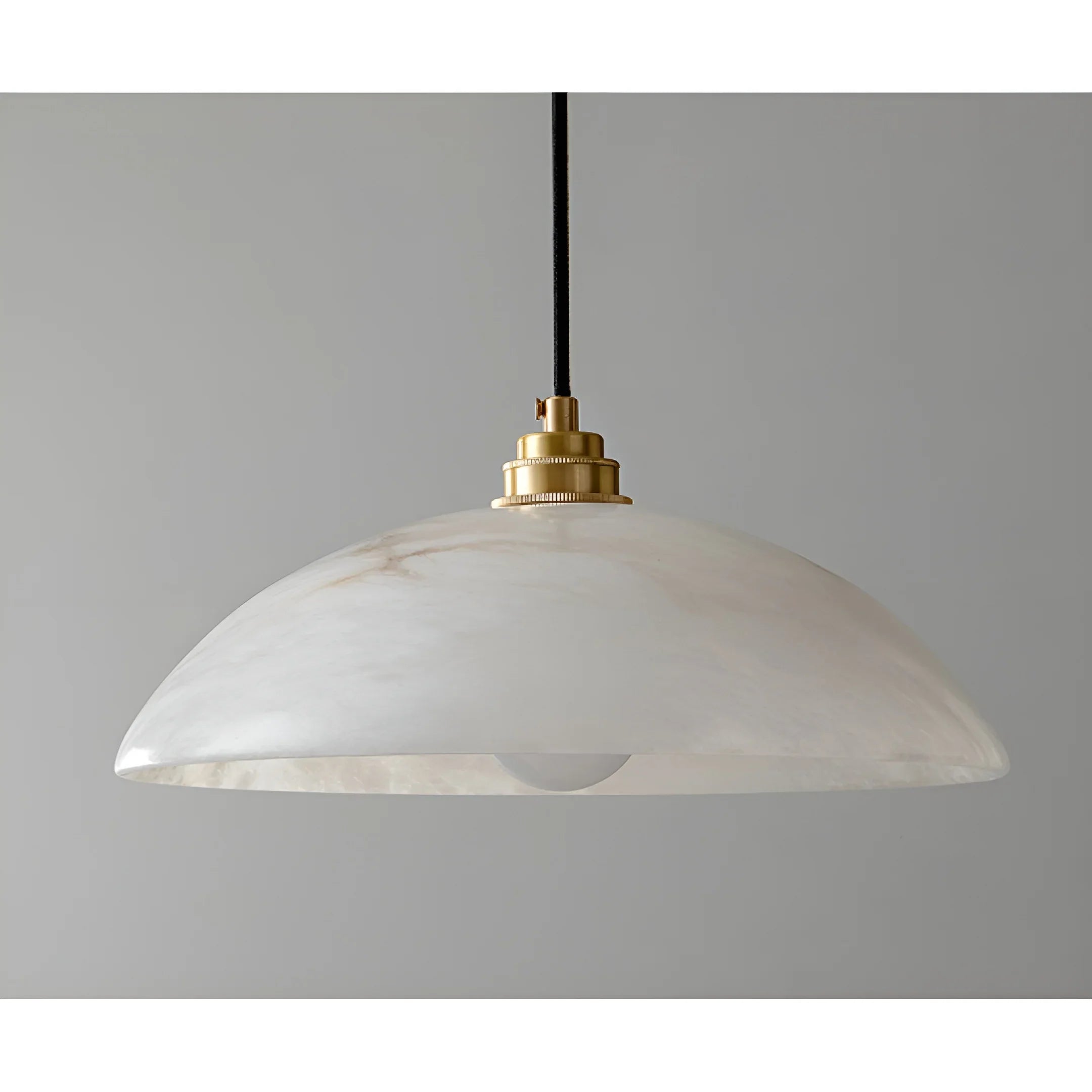 Lunara Alabaster Pendant Light - Natural Stone Shade with Brass Body