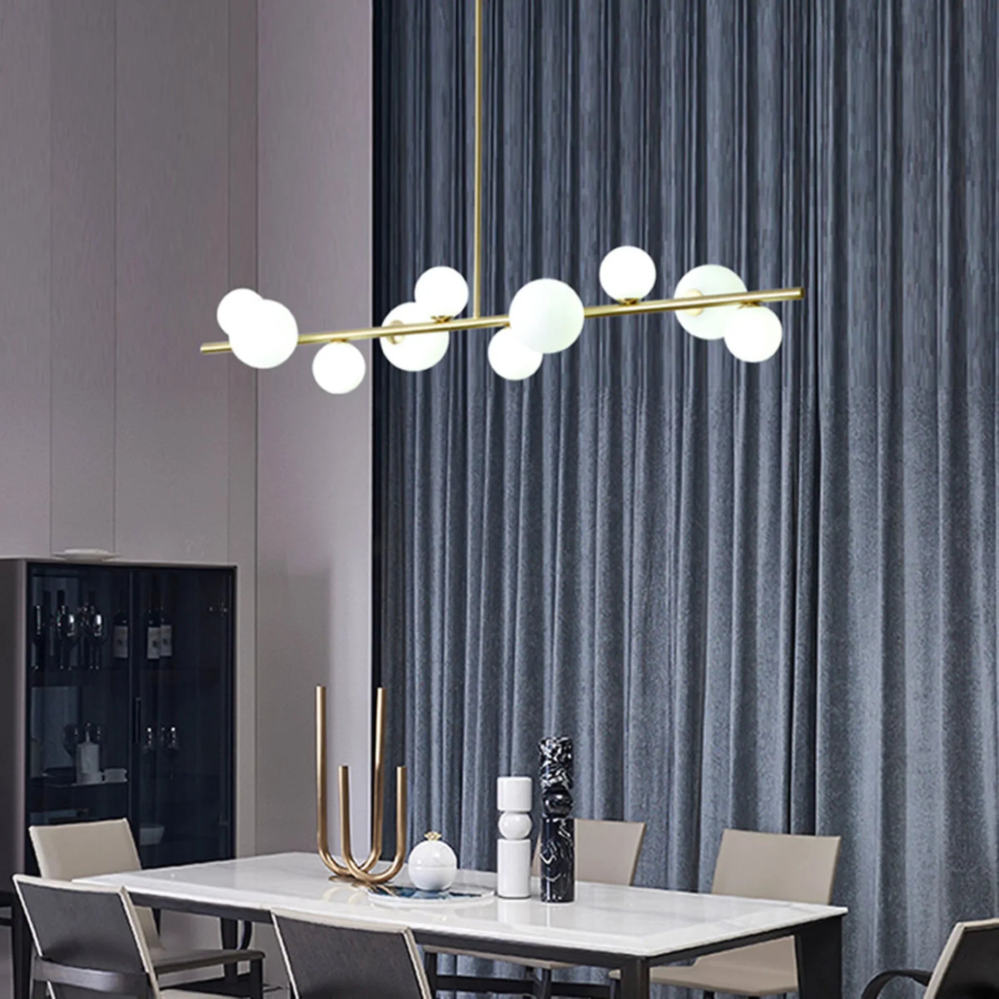 Cadegliano-Viconago | Horizontal Linear Chandelier for Dining Room
