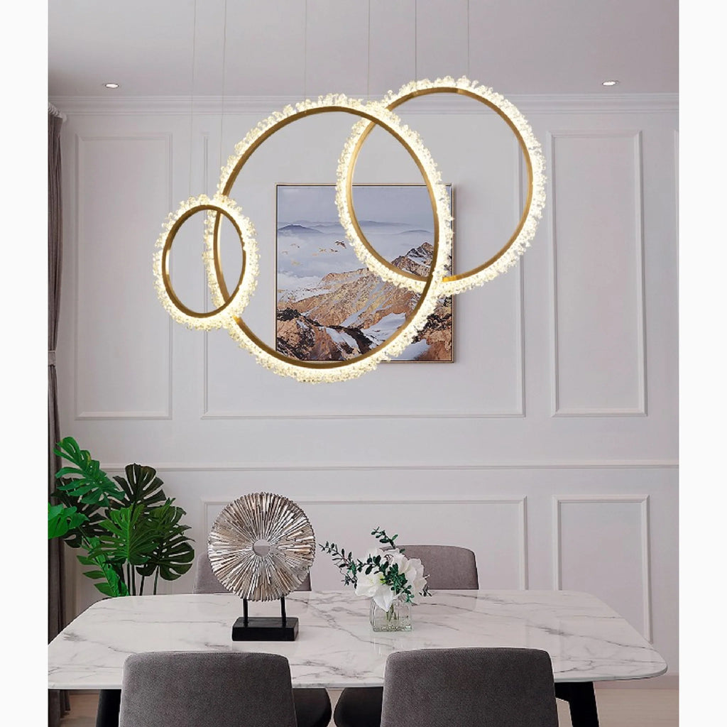 Aarau | Crystal Pendant Light in the Shape of Rings