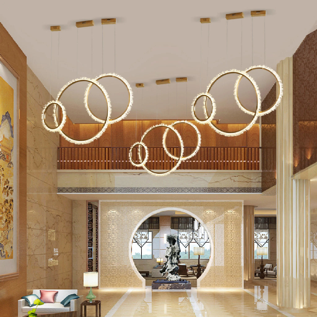 Aarau | Crystal Pendant Light in the Shape of Rings