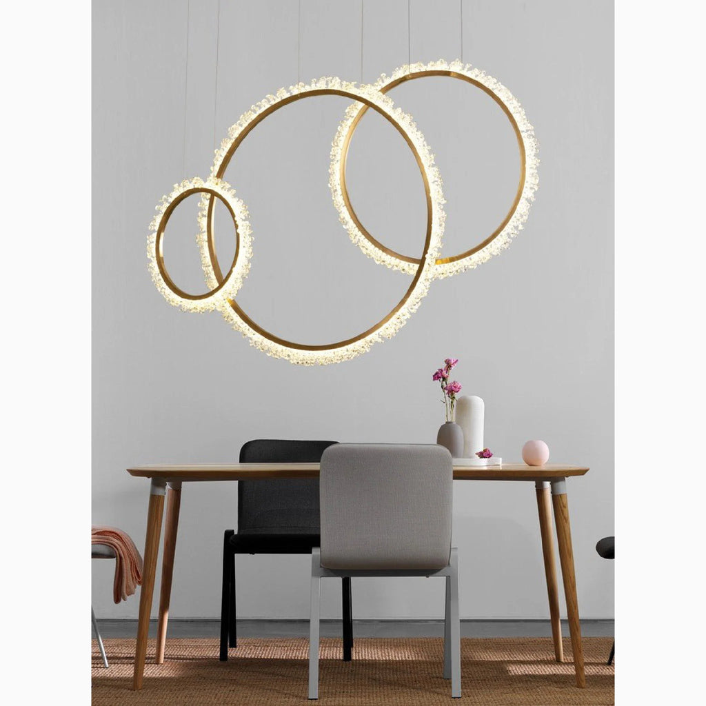 Aarau | Crystal Pendant Light in the Shape of Rings