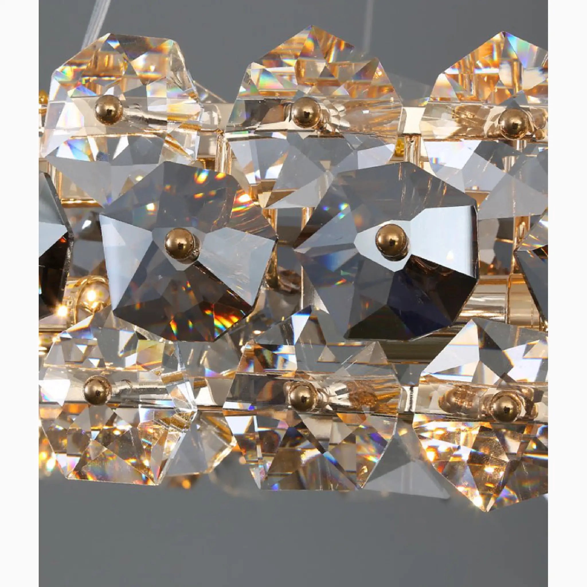Abbateggio | Rectangle Luxury Gold Crystal Modern Chandelier
