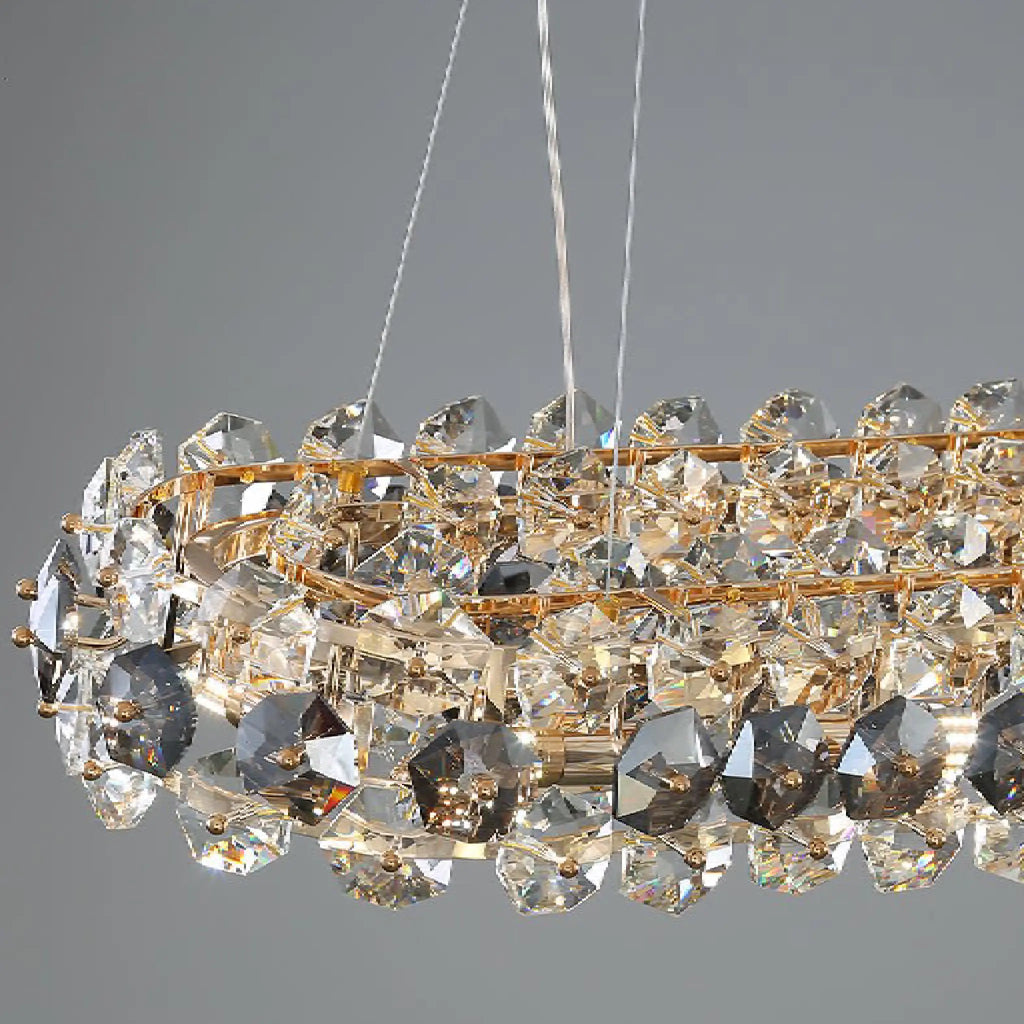 Abbateggio | Rectangle Luxury Gold Crystal Modern Chandelier