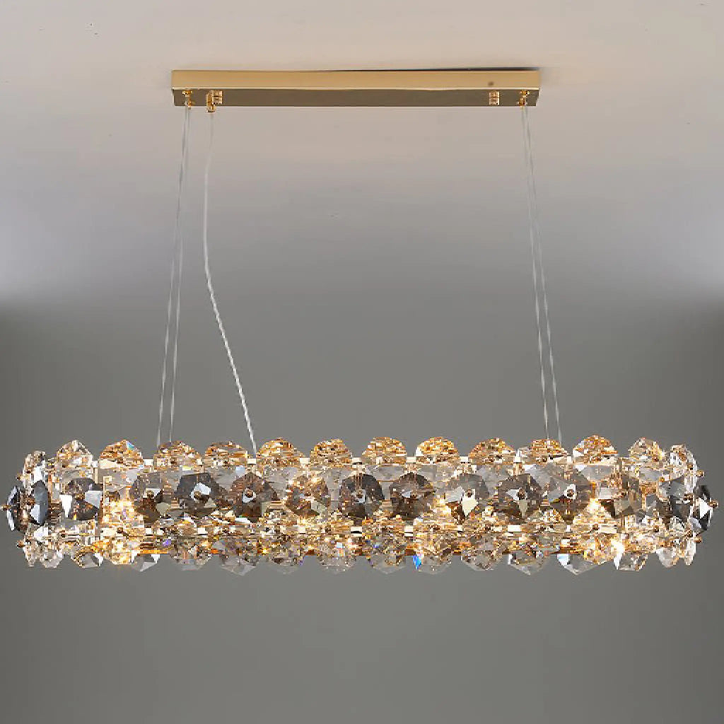 Abbateggio | Rectangle Luxury Gold Crystal Modern Chandelier