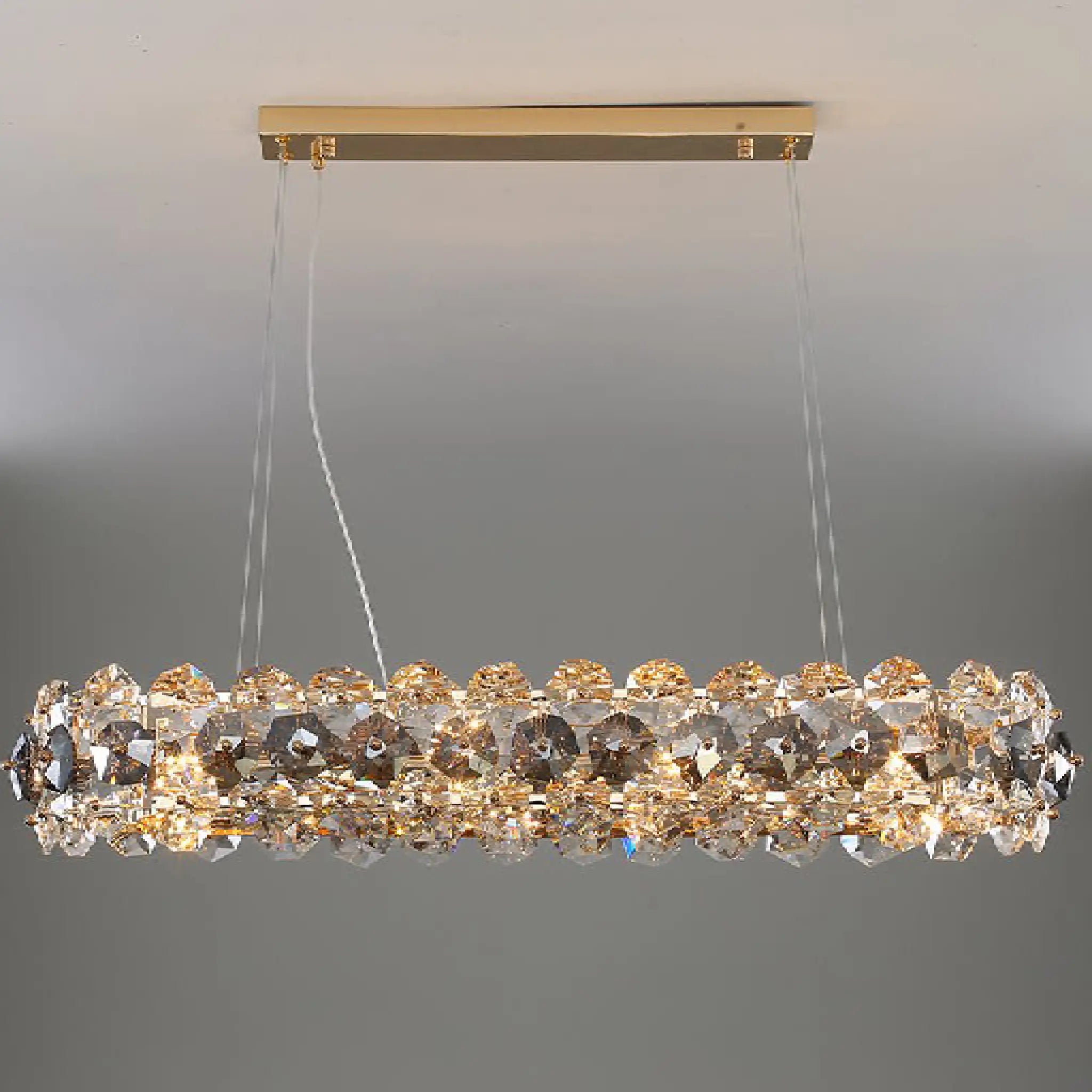 Abbateggio | Rectangle Luxury Gold Crystal Modern Chandelier