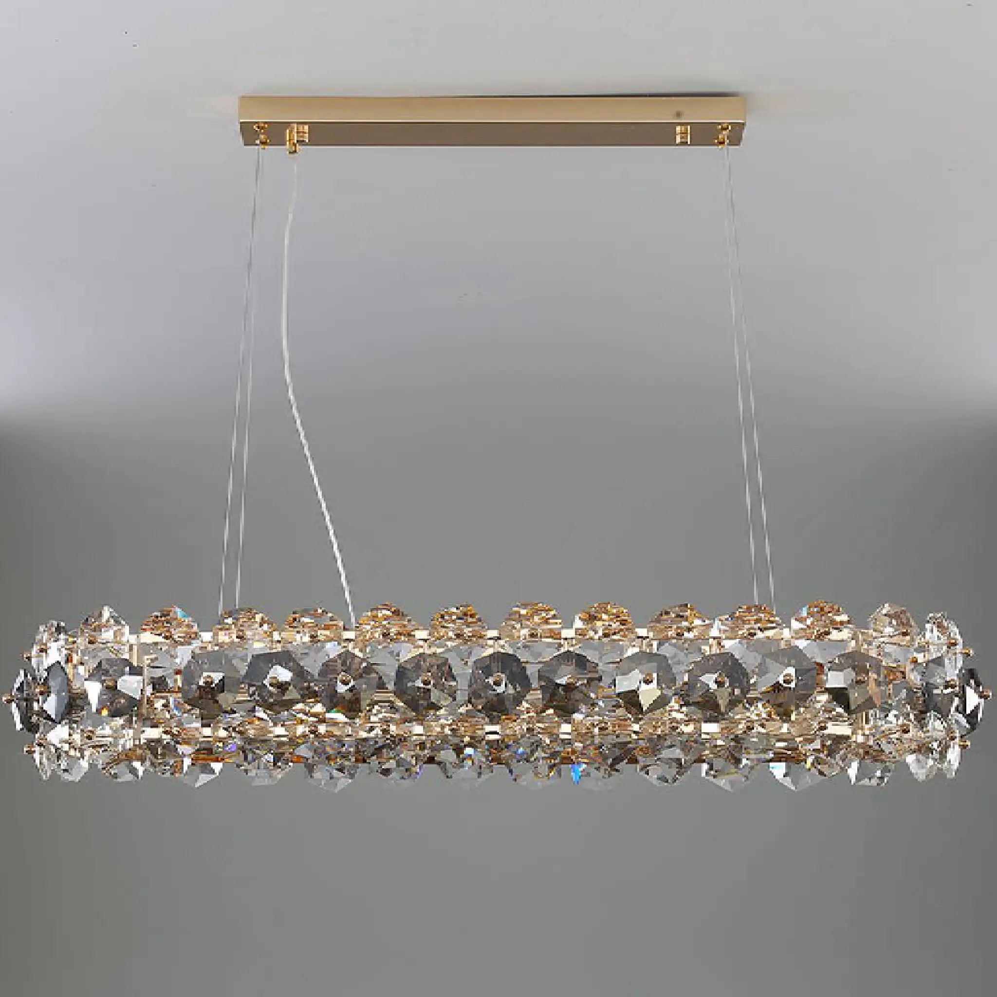 Abbateggio | Rectangle Luxury Gold Crystal Modern Chandelier