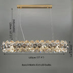 Abbateggio | Rectangle Luxury Gold Crystal Modern Chandelier