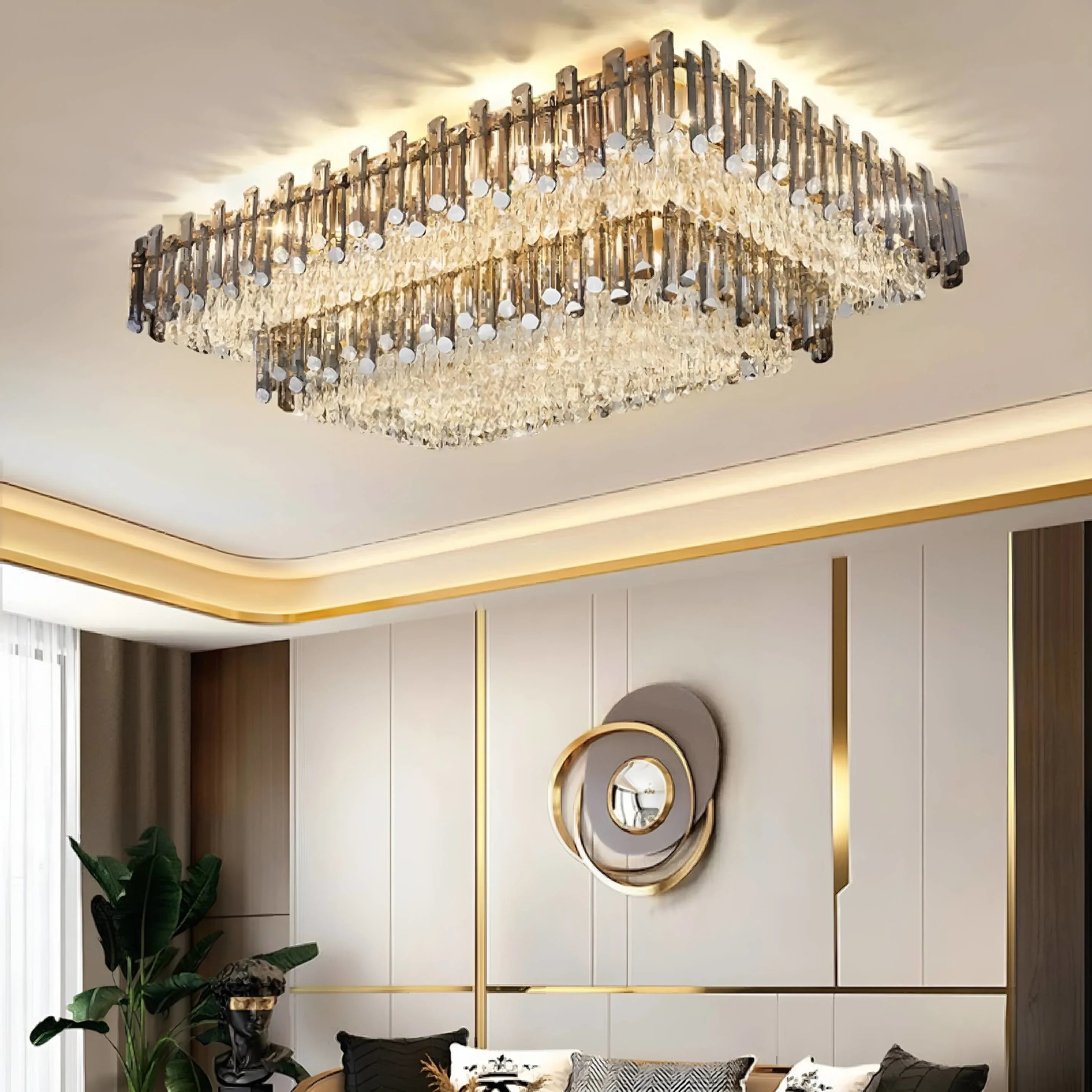 Acciano | Modern Rectangular Crystal LED Chandelier