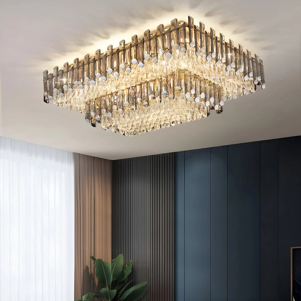 Acciano | Modern Rectangular Crystal LED Chandelier