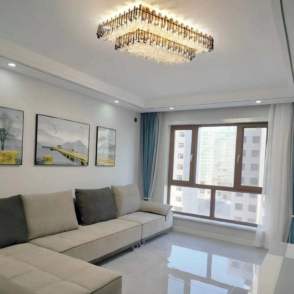 Acciano | Modern Rectangular Crystal LED Chandelier