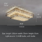 Acciano | Modern Rectangular Crystal LED Chandelier