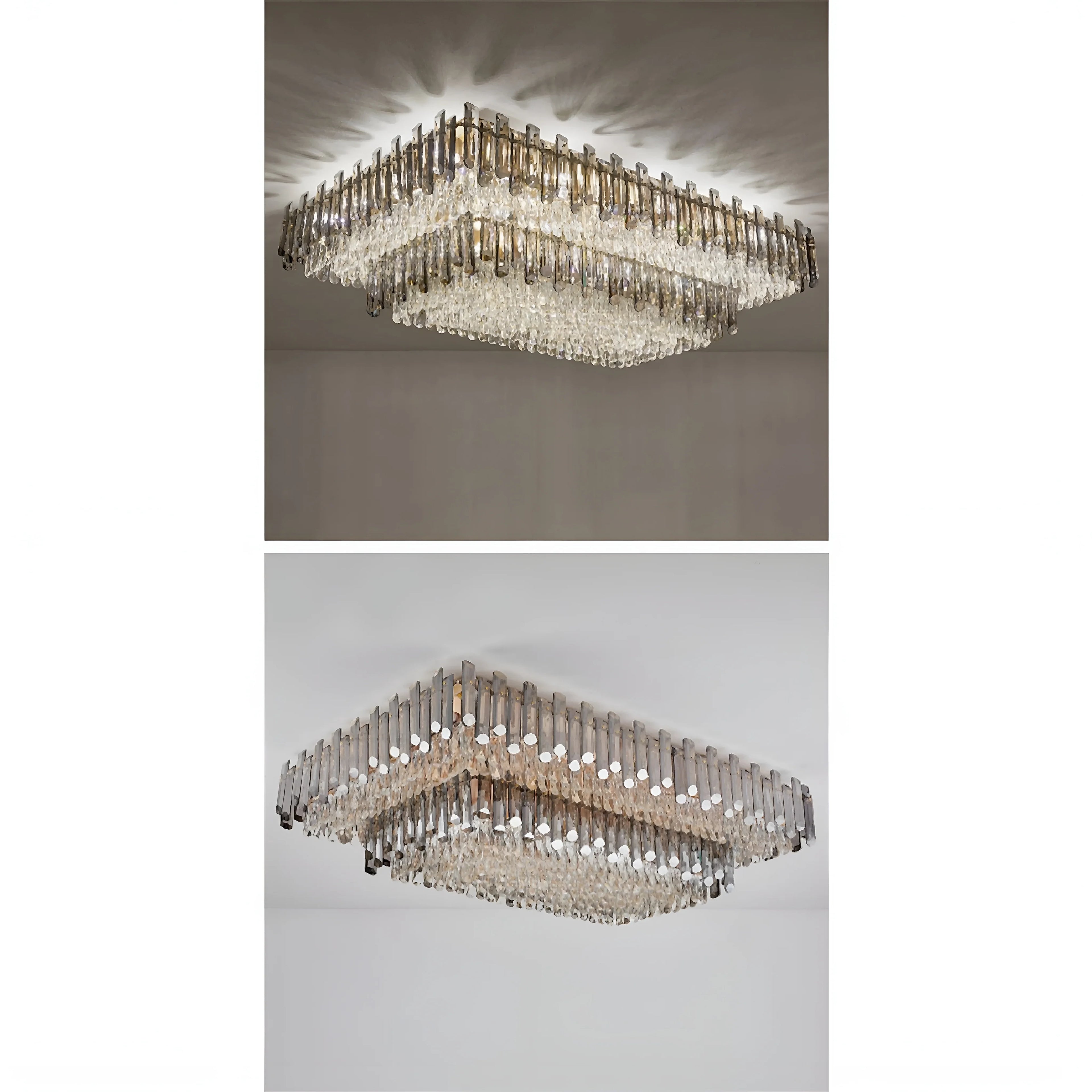 Acciano | Modern Rectangular Crystal LED Chandelier
