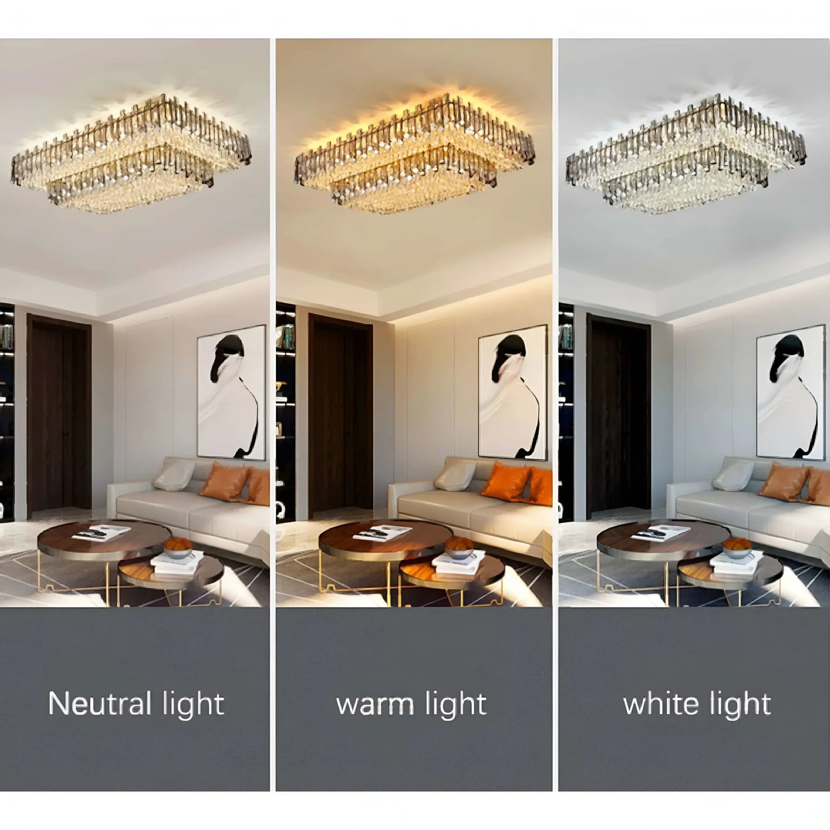 Acciano | Modern Rectangular Crystal LED Chandelier