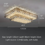 Acciano | Modern Rectangular Crystal LED Chandelier