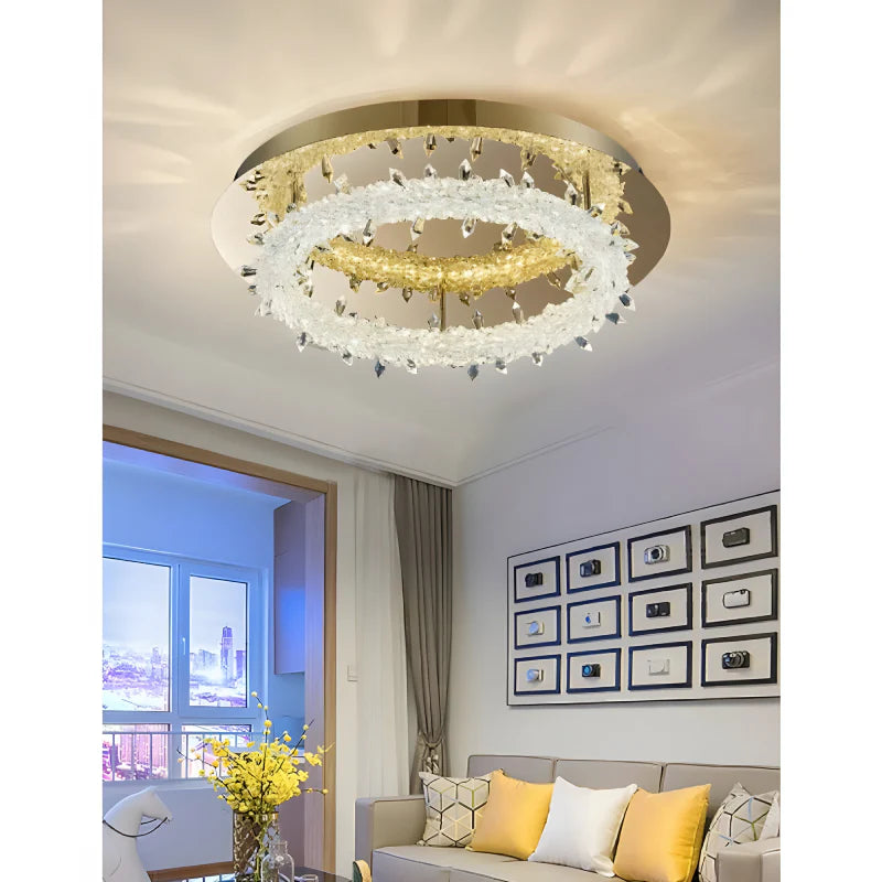 Acerno | Modern Round Crystal LED Ceiling Chandelier