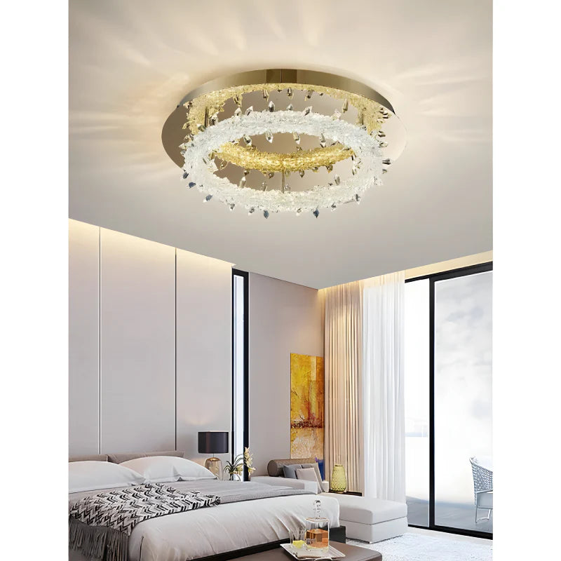 Acerno | Modern Round Crystal LED Ceiling Chandelier