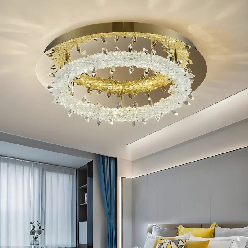 Acerno | Modern Round Crystal LED Ceiling Chandelier