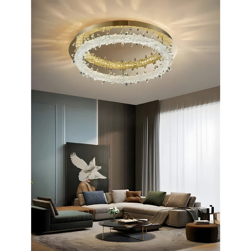 Acerno | Modern Round Crystal LED Ceiling Chandelier