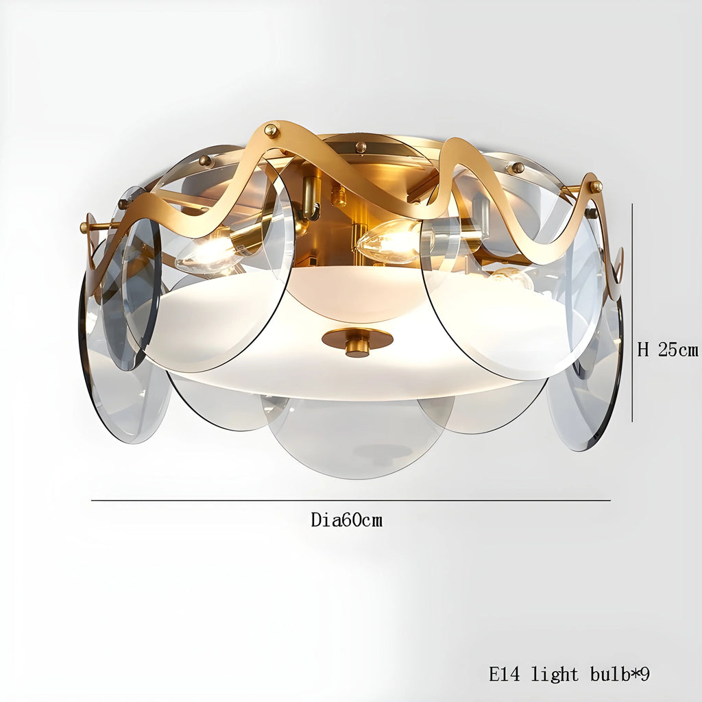 Acerra | Modern Drum Glass Ceiling LED Chandelier