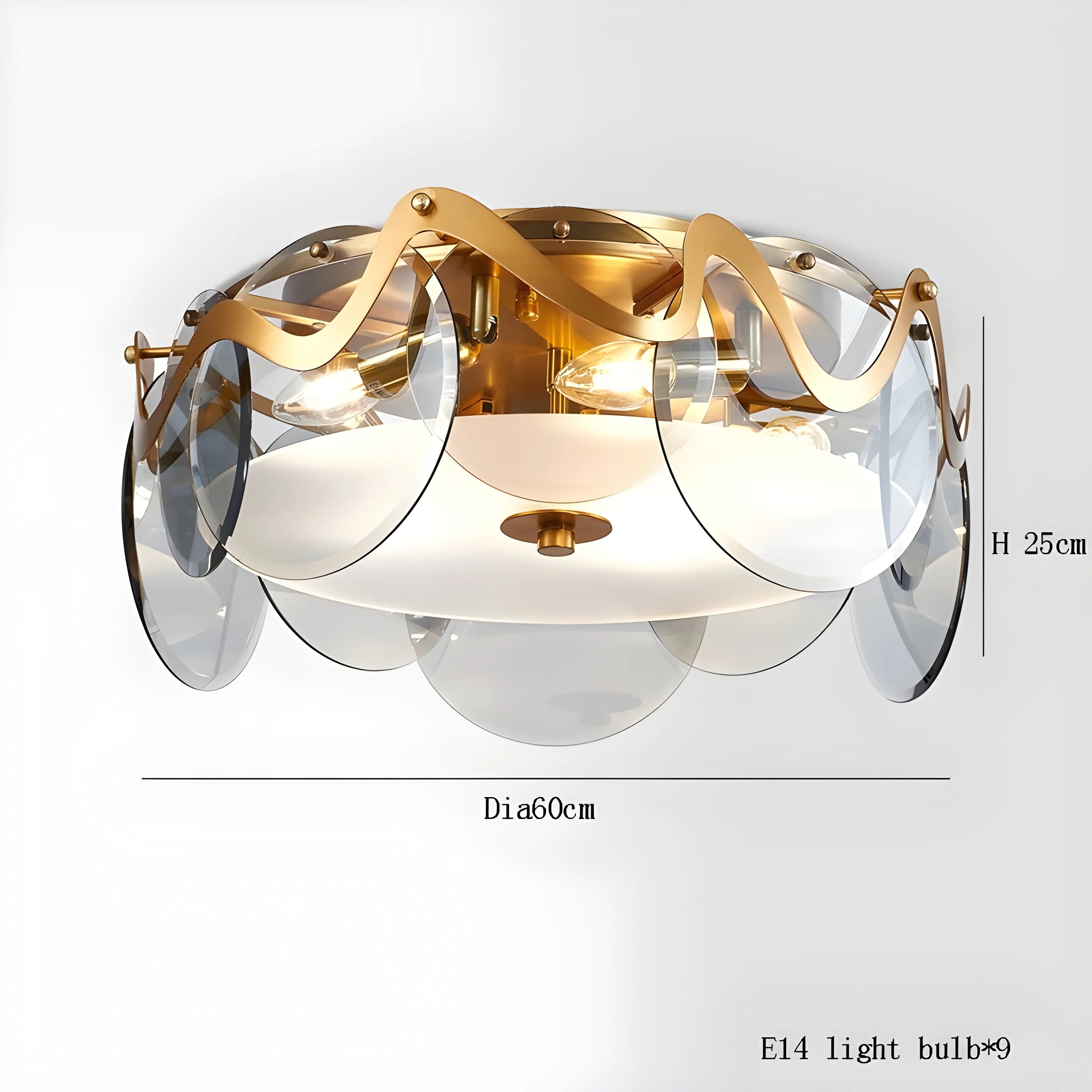 Acerra | Modern Drum Glass Ceiling LED Chandelier