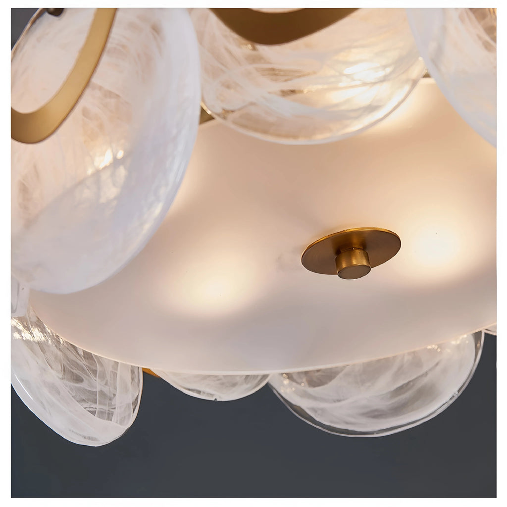 Acerra | Modern Drum Glass Ceiling LED Chandelier
