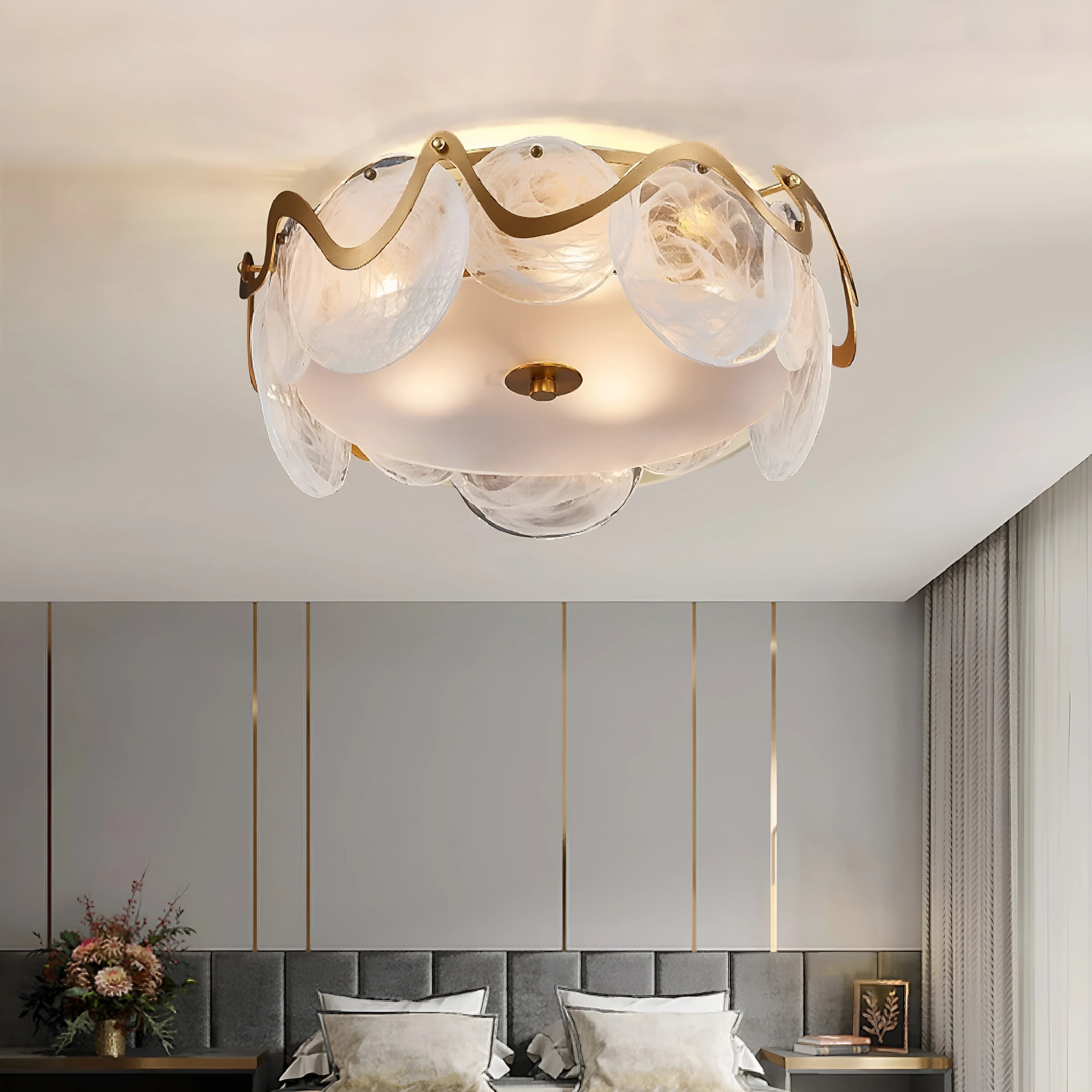 Acerra | Modern Drum Glass Ceiling LED Chandelier