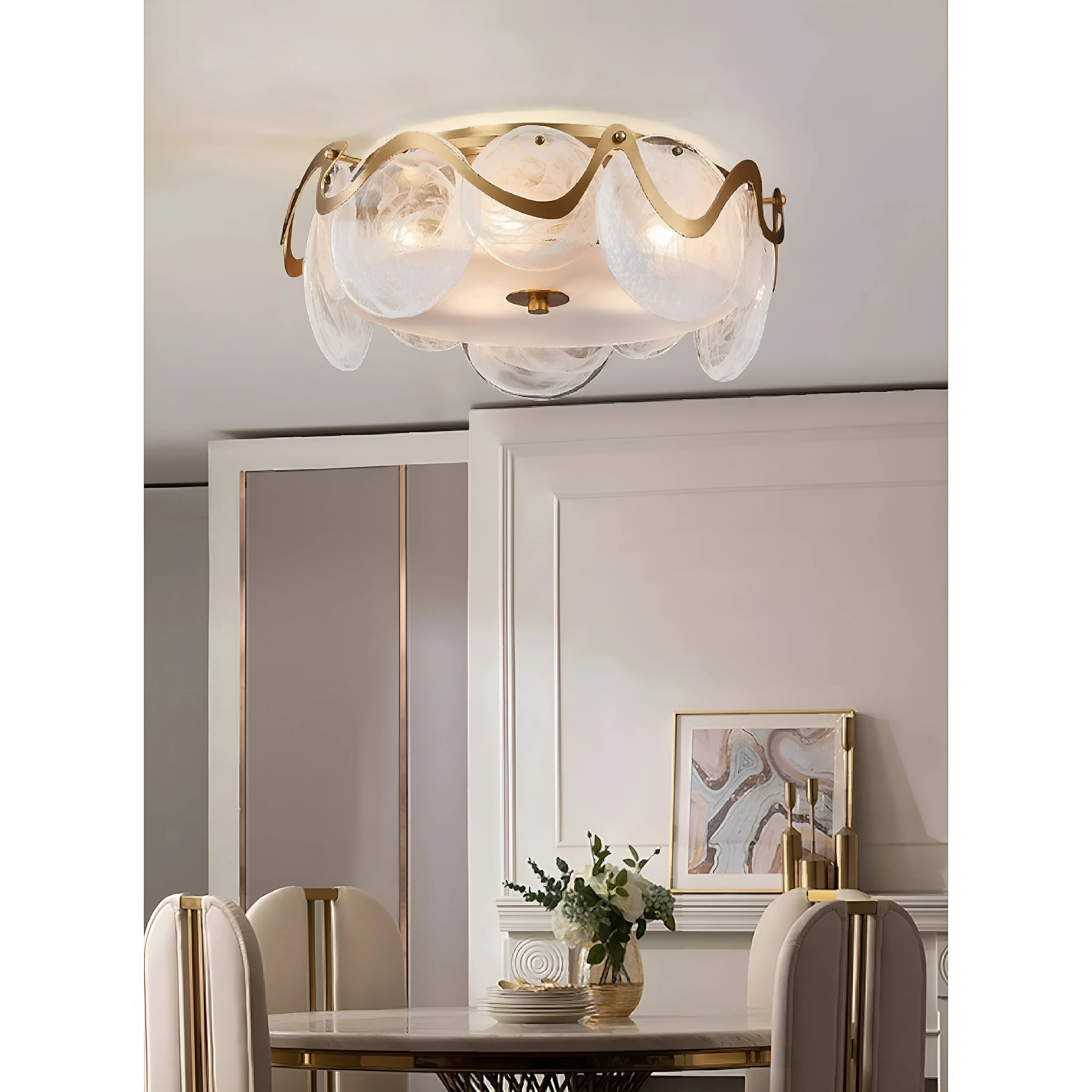 Acerra | Modern Drum Glass Ceiling LED Chandelier