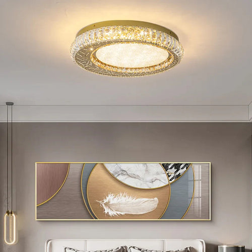 Aci Castello | Modern Round LED Crystal Ceiling Chandelier