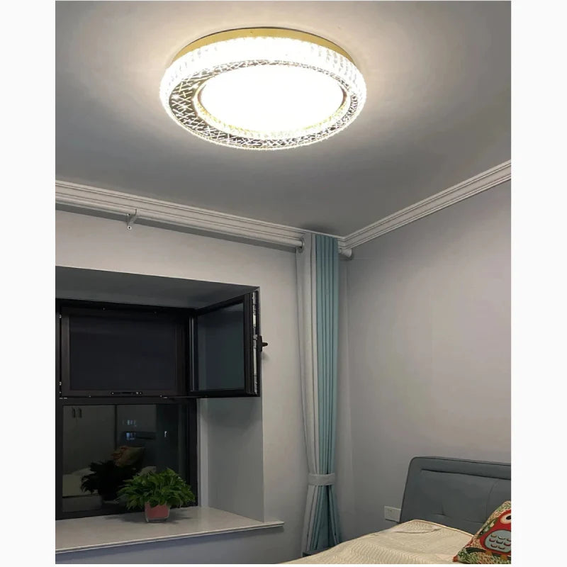 Aci Castello | Modern Round LED Crystal Ceiling Chandelier