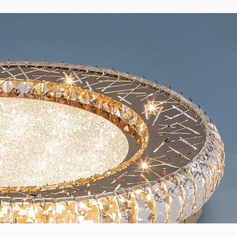 Aci Castello | Modern Round LED Crystal Ceiling Chandelier