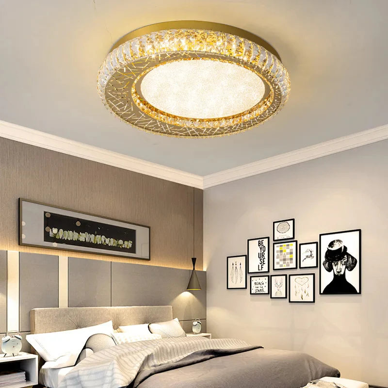 Aci Castello | Modern Round LED Crystal Ceiling Chandelier