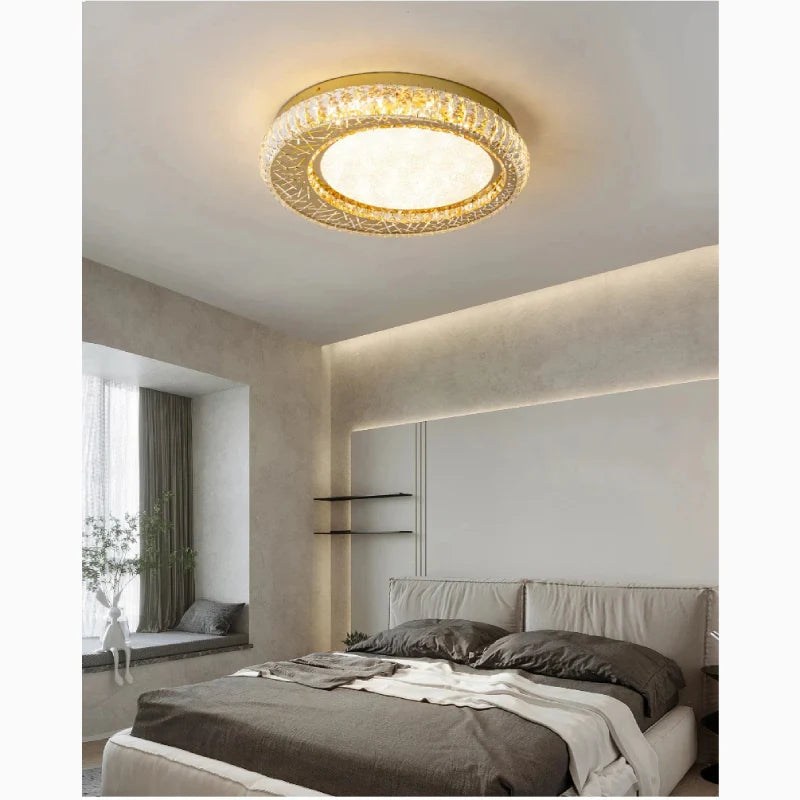 Aci Castello | Modern Round LED Crystal Ceiling Chandelier