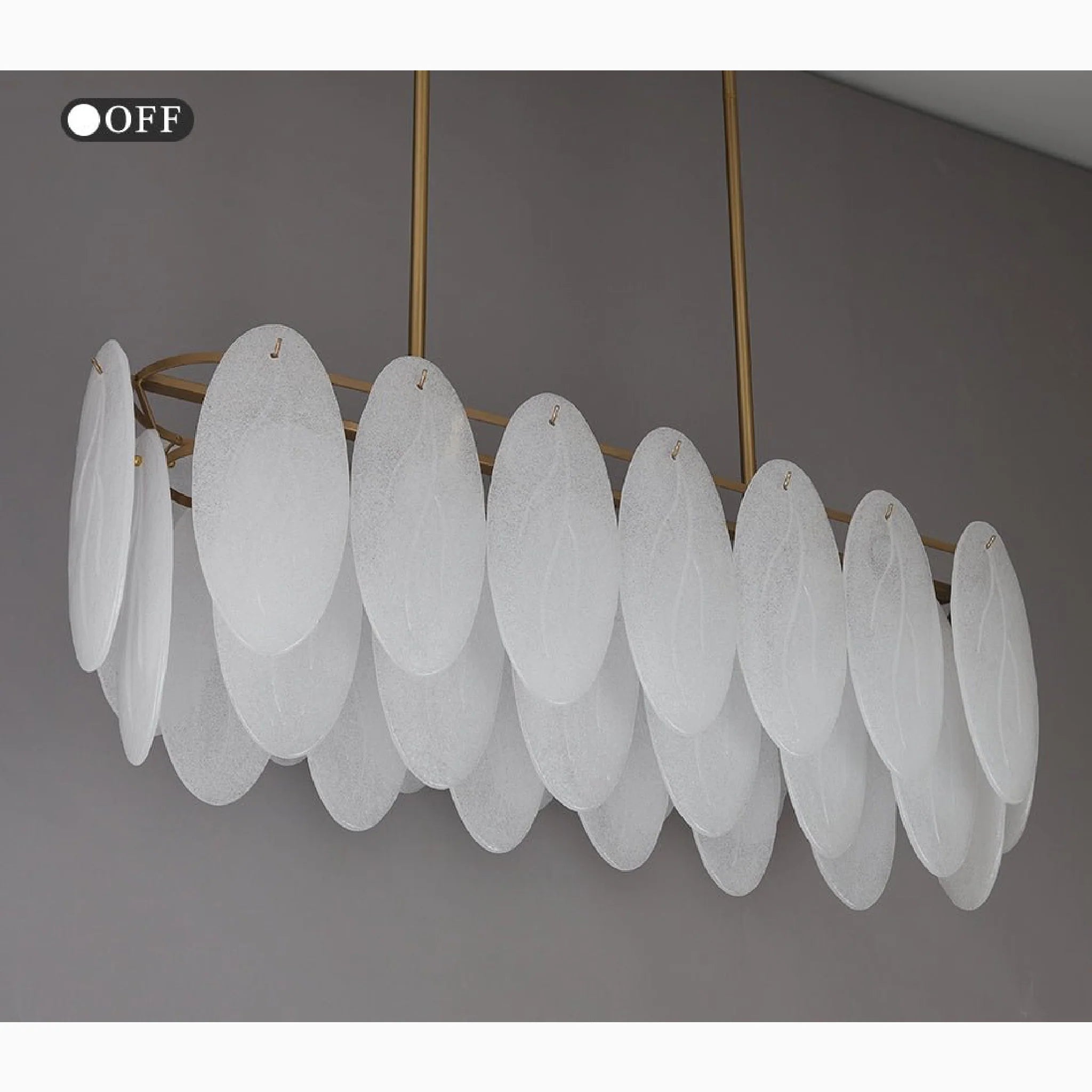 Acquacanina | Luxury Rectangle Gold Glass Modern Chandelier