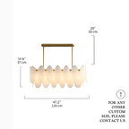 Acquacanina | Luxury Rectangle Gold Glass Modern Chandelier