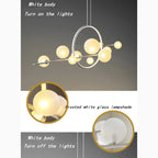 Acqualagna | White/Black Glass Bubble LED Chandelier For Dining room