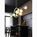 Acqualagna | White/Black Glass Bubble LED Chandelier For Dining room