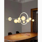 Acqualagna | White/Black Glass Bubble LED Chandelier For Dining room