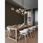 Acqualagna | White/Black Glass Bubble LED Chandelier For Dining room