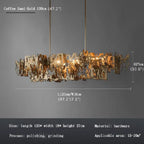 Acquanegra Cremonese | Postmodern Grey/Gold Metal Art Rectangle Chandelier