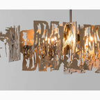 Acquanegra Cremonese | Postmodern Grey/Gold Metal Art Rectangle Chandelier