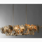 Acquanegra Cremonese | Postmodern Grey/Gold Metal Art Rectangle Chandelier