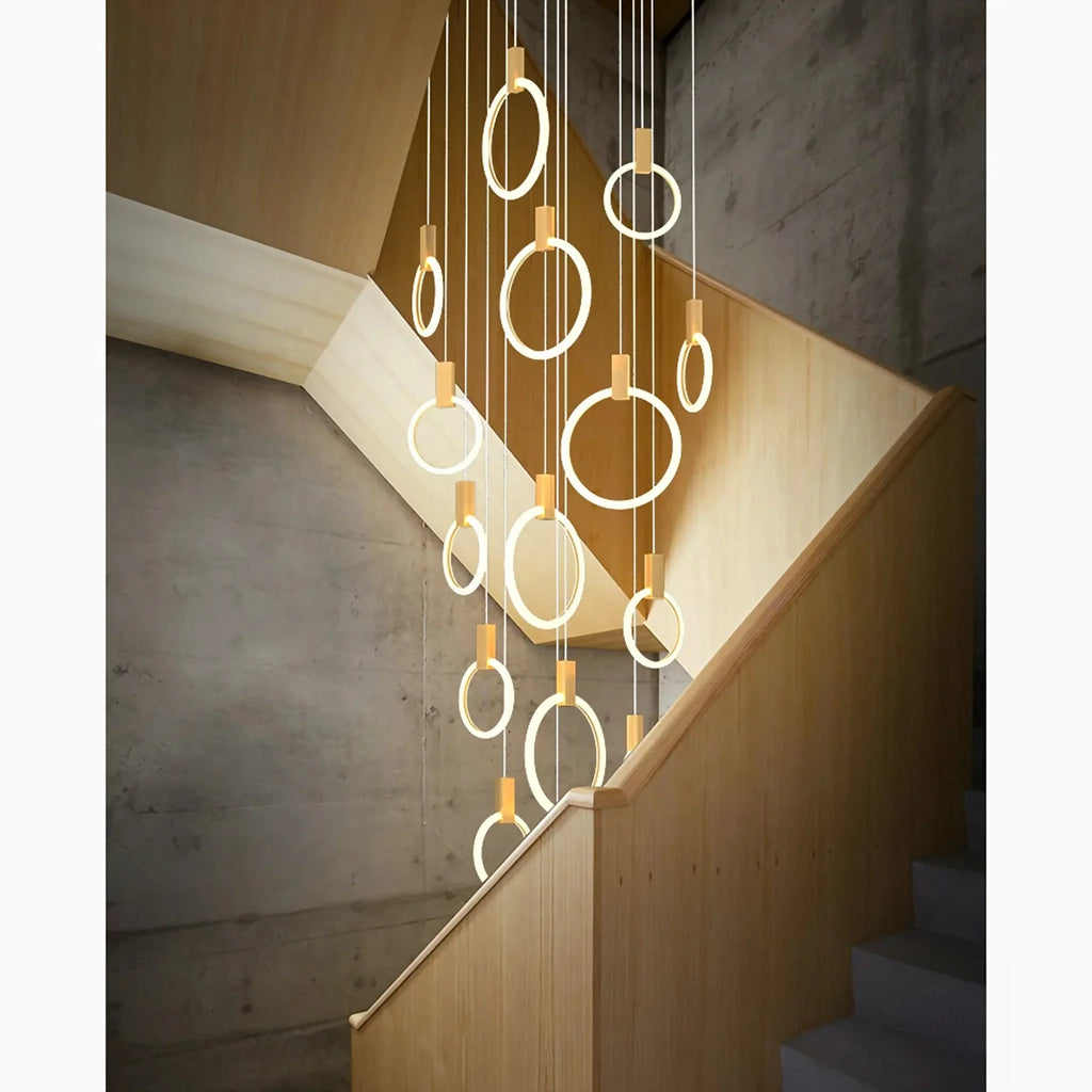 Acquasparta | Luxury Modern Pendant Gold Rings Chandelier