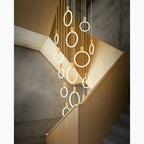 Acquasparta | Luxury Modern Pendant Gold Rings Chandelier